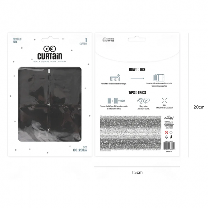 Ресни за фонова декорация - фолио, цвят черен, 100х200см /Pp/