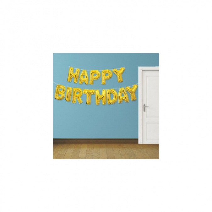 Фолиев надпис Happy Birthday цвят злато /Gx/