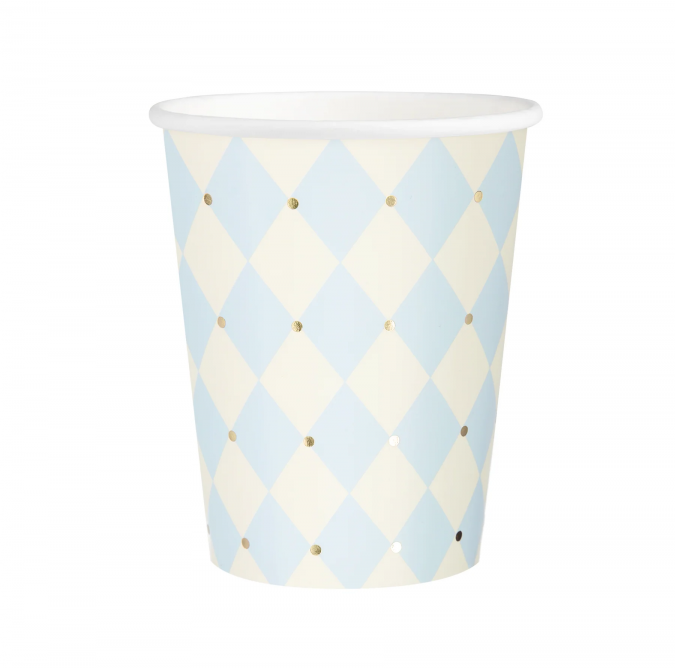 Хартиена чашка Бебе момче ромбоиди, 270 мл, 6 бр. в опаковка /Pp/