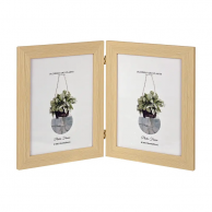 Фоторамка, настолна за 2 снимки, цвят дървесен, 20x15см /Km/