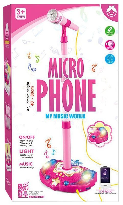 Детски микрофон със стойка - My Music World, розов/син /Li/