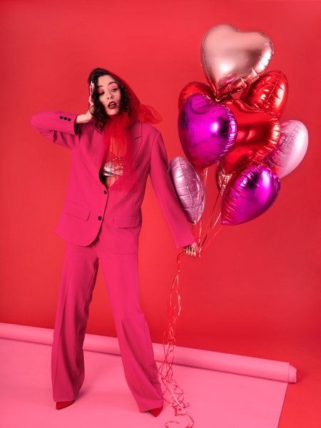 Фолиев балон Сърце, цвят светло розов, 45см /Pd/