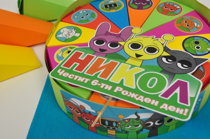 Хартиена торта с декорация и персонализация Спрънки / Sprunki