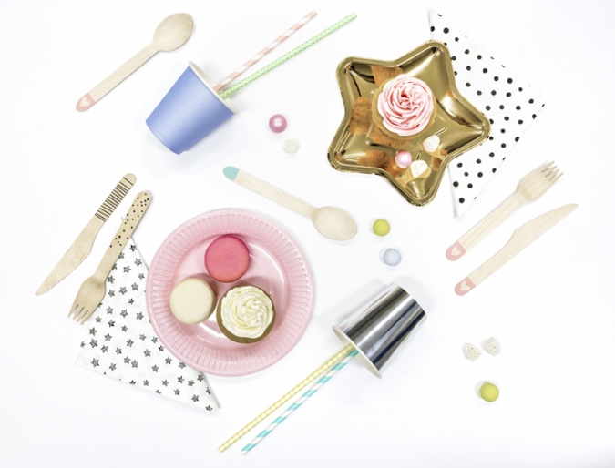 Картонени сламки синьо и бяло райе, 10 бр. /Pd/