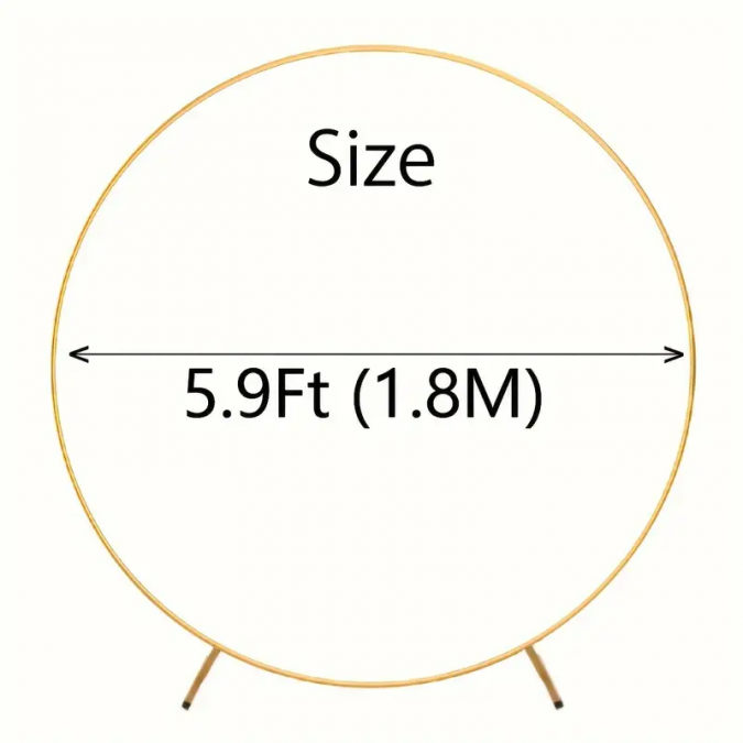 Кръгла метална сглобяема арка, диаметър 180см, цвят златен /Gd/