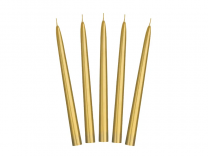 Свещ за декорация, цвят златен металик, 24см /Pd/