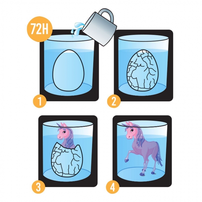 Еднорог в яйце излюпващ се във вода /Mb/