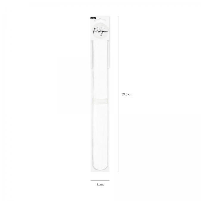 Помпон от бяла тишу хартия 35 см /Pp/