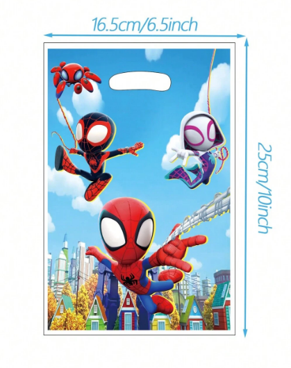 Подаръчни торбички, пликове за сладки Спайди и приятели,16,5х25см, 20 бр. /Ch/