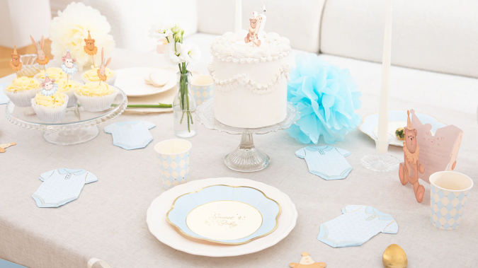 Хартиена чашка Бебе момче ромбоиди, 270 мл, 6 бр. в опаковка /Pp/