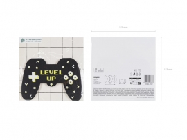 Парти салфетки Плейстейшън, джойстик, Level Up,  32х27 см, 12 бр. в пакет /Pd/