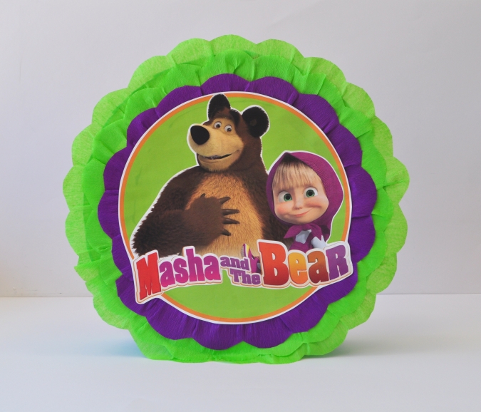 Пинята Маша и Мечока, две лица 40х40 см