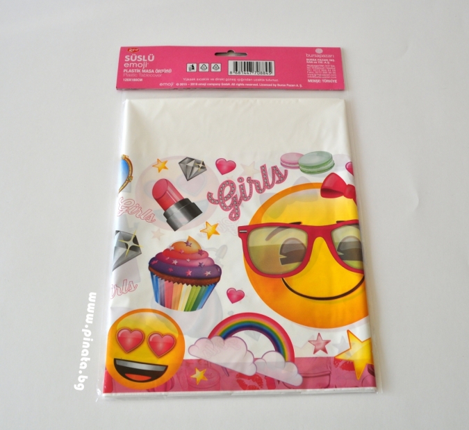 Парти покривка Емоджи за момиче 120х180 см, лицензирана