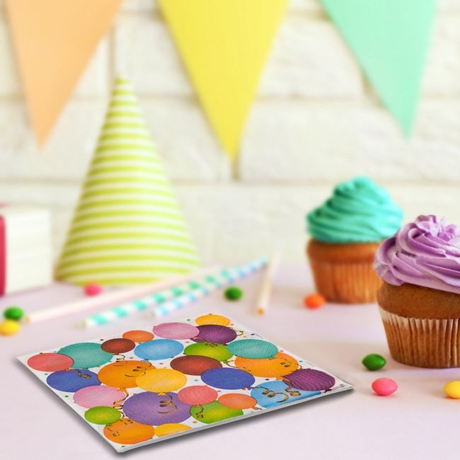 Парти салфетки различни балони, 20 бр в пакет /mb/