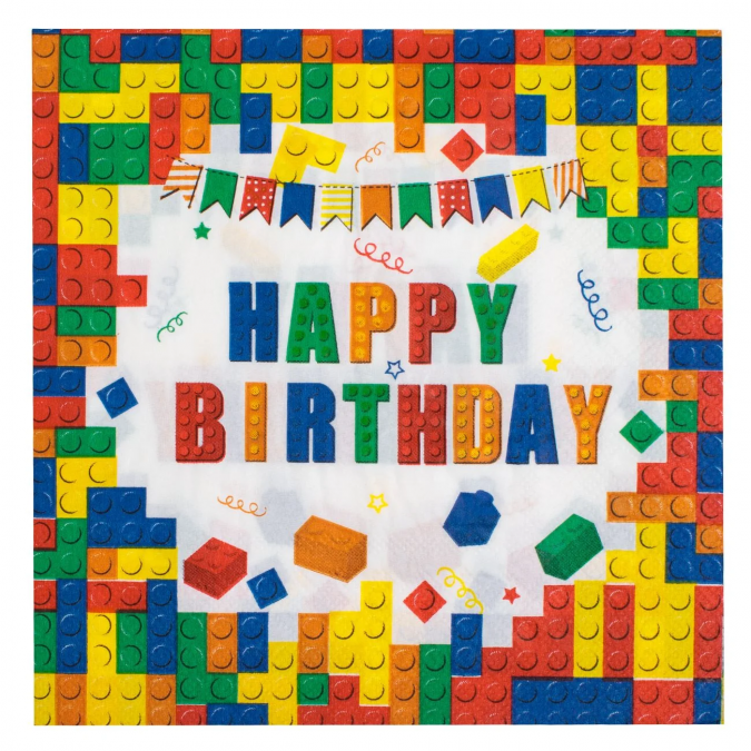 Салфетки Лего строителни блокчета, 20 бр в пакет /Mb/