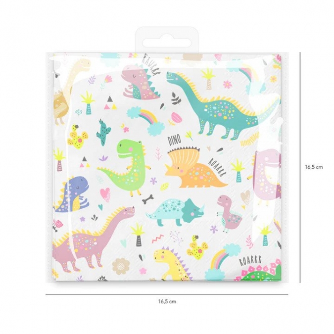 Парти салфетки Динозаври 33х33 см, 10 бр. в опаковка /Pp/