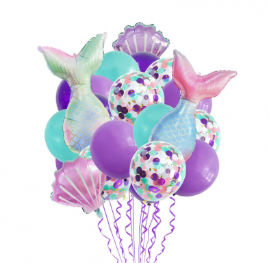 Комплект 20 бр. латексови и фолиеви балони Русалка /Ch/