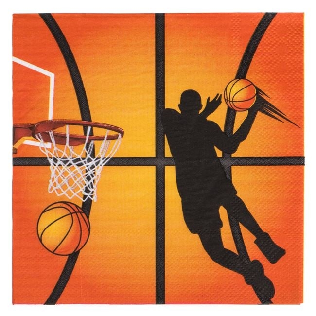Парти салфетки Баскетбол, 12 бр. 33см /Mb/
