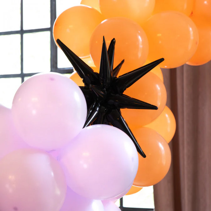 Фолиев балон 3D звезда, цвят черен, 40см /Pp/