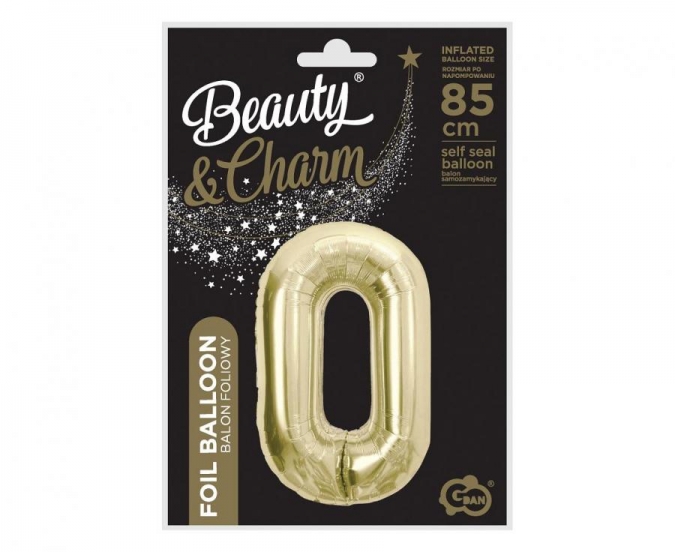 Фолиев балон цифра 3, цвят шампанско, 85 см /Gd/