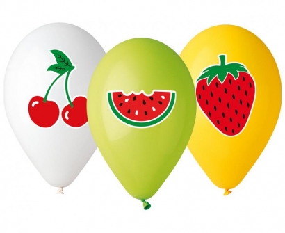 Комплект 6 бр. премиум балони Плодове / Fruits, микс пастелни цветове Belbal /Gd/