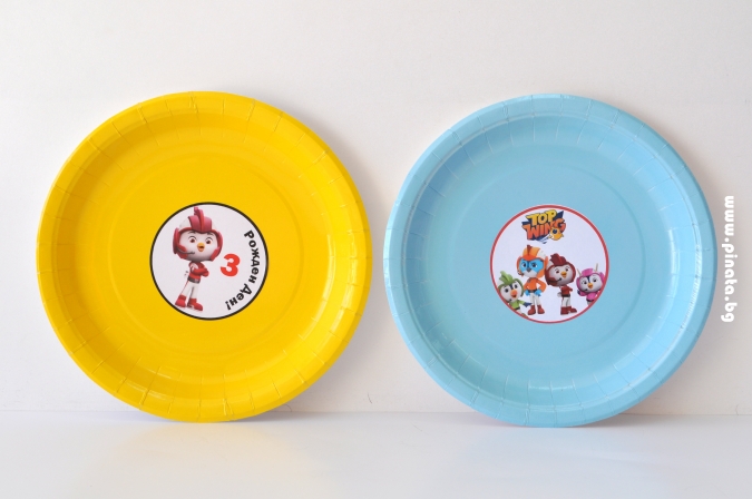 Персонализирана хартиена парти чинийка Топ Кадети, 6бр. пакет