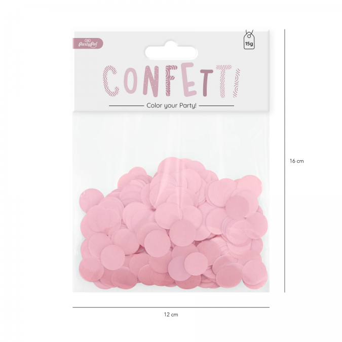 Конфети за балони цвят  розов, 15 гр. опаковка /Pp/