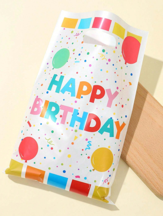 Подаръчни торбички, пликове за сладки "Шарени балони",16х25см, 25 бр. /Ch/