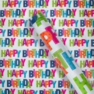 Опаковъчна хартия Happy Birthday, 150x70 см /Mb/