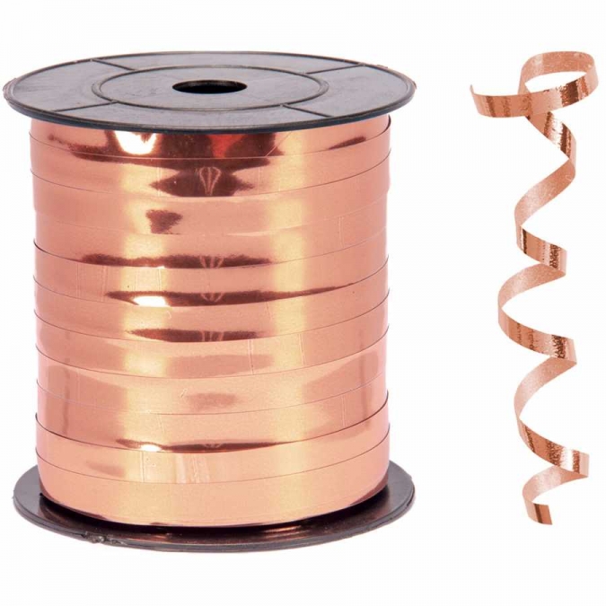 Лента за връзване на балони розово злато блестяща /10 метра/