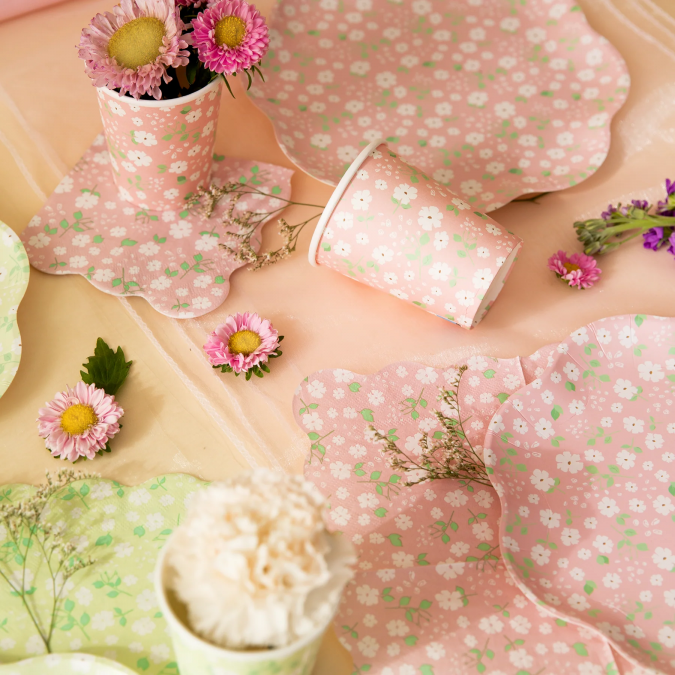 Хартиена чашка Цветя, 270 мл, 6 бр. в опаковка /Pp/