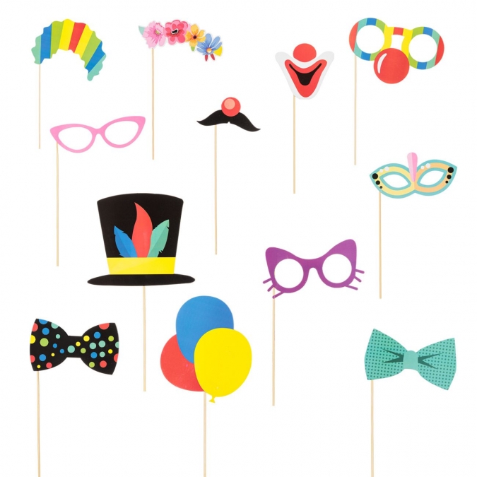 Пропсове за забавни снимки Клоун, 12бр  /mb/