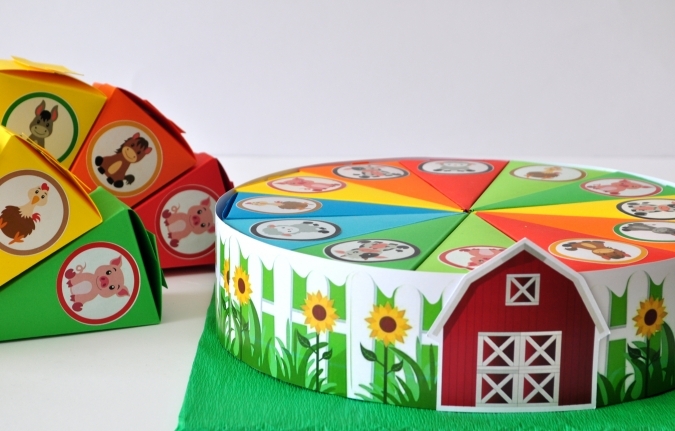 10бр. парчета /заготовки/ за хартиена торта, цвят оранжев