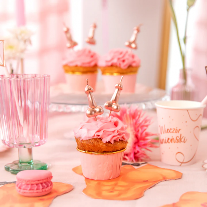 Свещички Пенис Bride Моминско парти, 5бр. розово злато /Pp/