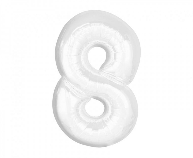 Фолиев балон цифра 0, цвят бял, 92 см /Gd/
