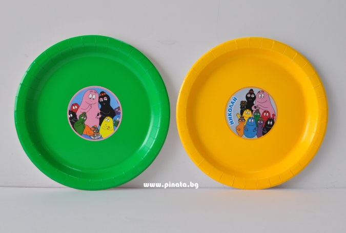 Персонализирана хартиена парти чинийка Барбарони, 6бр. пакет