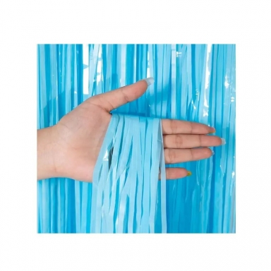 Ресни за декорация /ПВЦ/ лъскави, цвят син пастел 100х200см /Km/