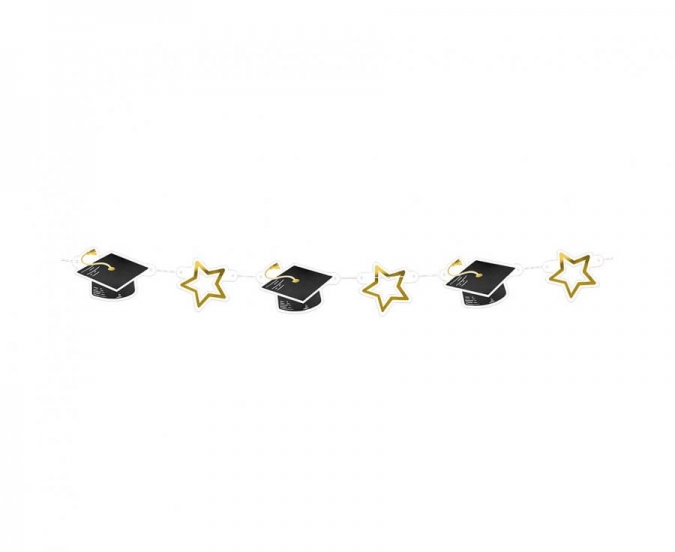 Банер гирлянд Дипломиране, абитуриент, завършване, 3,0м дължина /Gd/