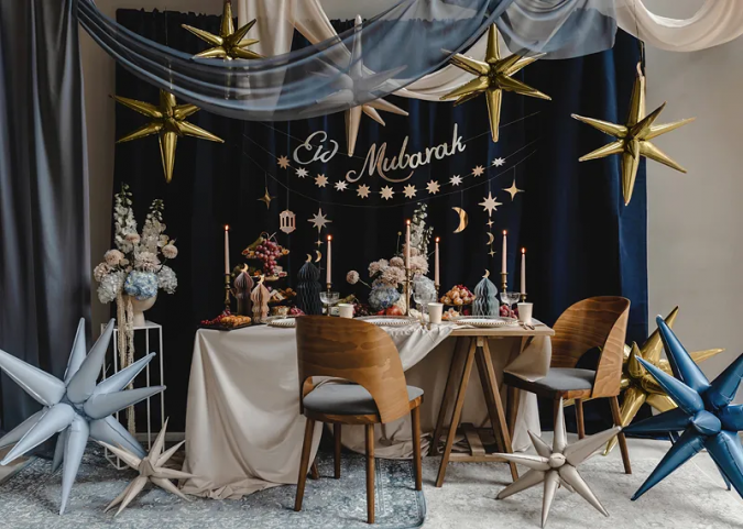 Фолиев балон 3D звезда, цвят сребро гланц, 70см /Pd/