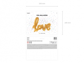 Фолиев надпис LOVE, 103х70см, цвят злато /Pd/