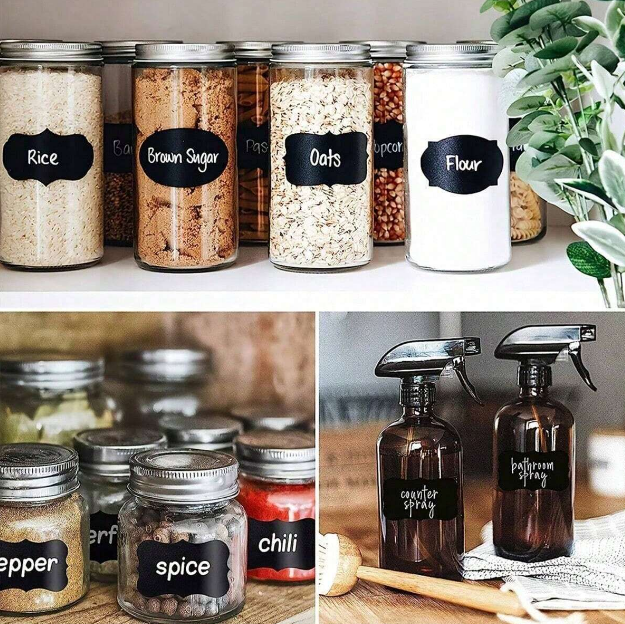 120 бр. черни етикети за писане с бял маркер /Ch/