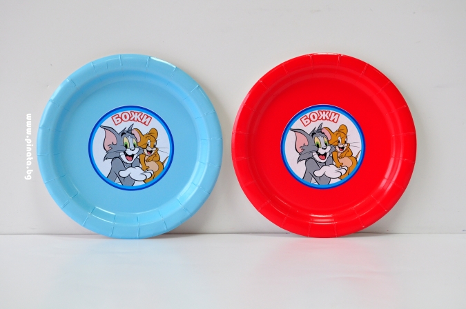 Персонализирана хартиена парти чинийка Том и Джери, 6бр. пакет