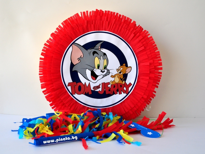 Пинята Том и Джери, две лица 40х40 см