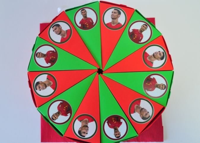 Хартиена торта с  тематична декорация и персонализация Кристиано Роналдо