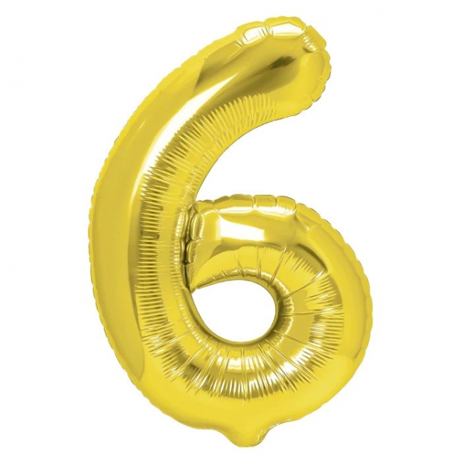 Фолиев балон цифра 0, цвят злато, 40см /Pp/
