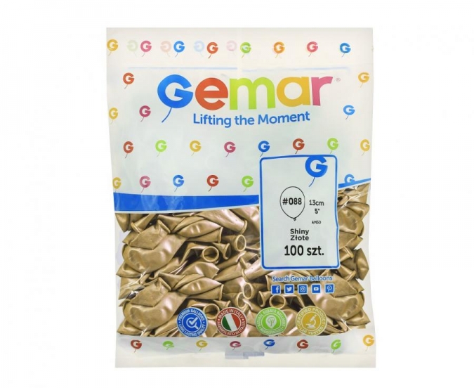 Балон хром злато, Gemar AB50 #088, диаметър 13 см, 10 бр в пакет /Uk/