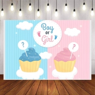 Винил за фон /декорация/ за разкриване на пола Boy or Girl, размер 100х70см