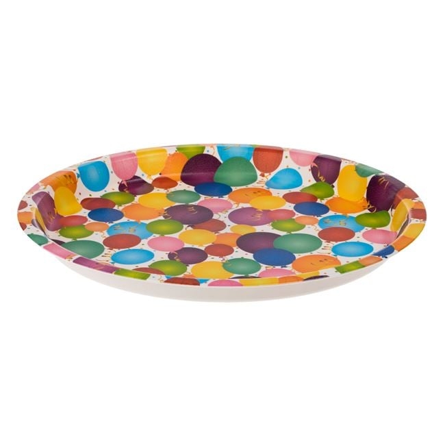 Пластмасово кръгло плато Балони, 35см /Mb/