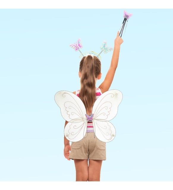 Комплект Крила и диадема Пеперуда в розово и брокат /Km/