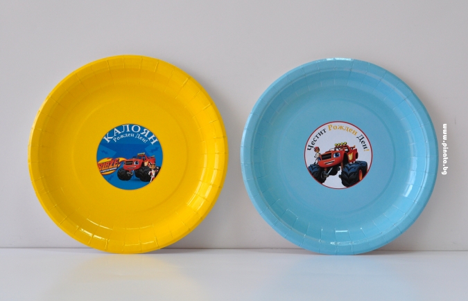 Персонализирана хартиена парти чинийка Блейз / Пламъчко, 6бр. пакет